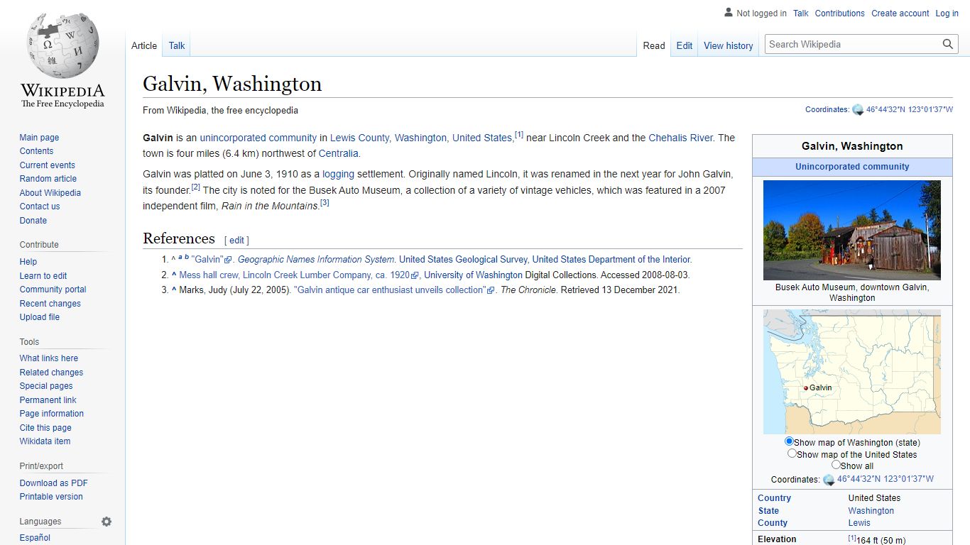 Galvin, Washington - Wikipedia